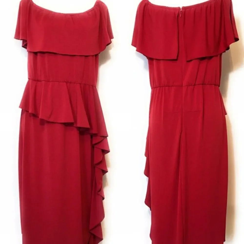 Colleen Lopez red off the shoulder sexy holiday Valentines  dress  Sz XS